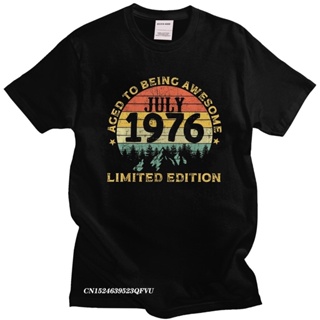 Vintage Legends Awesome Born In July 1976 Men Camisas Men 44th Birthday Camisa Streetwear T-Shirt Premium Cotton Harajuk