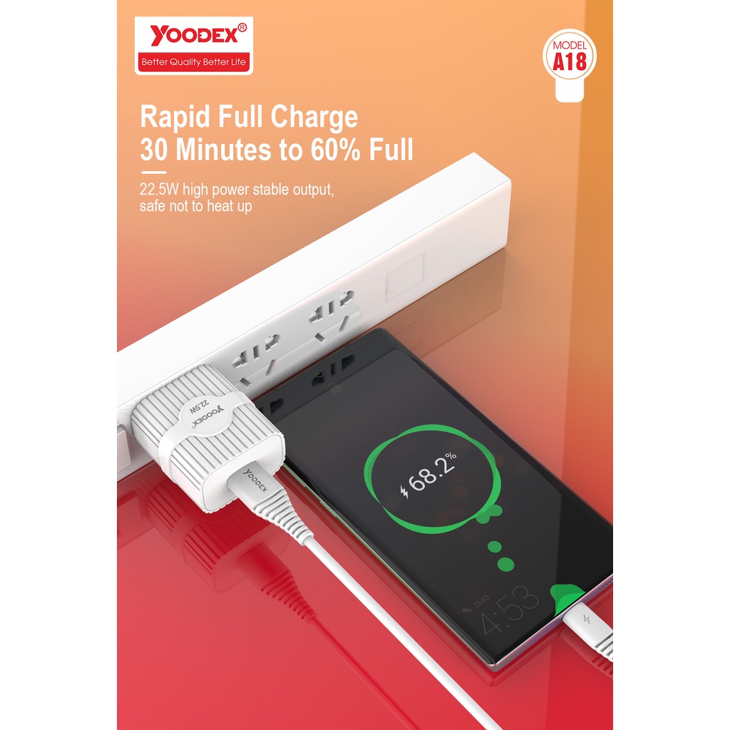 yoodex-a18-model-22-5w-high-power-fast-charger-หัวชาร์จ-ชุดชาร์จ-สำหรับ