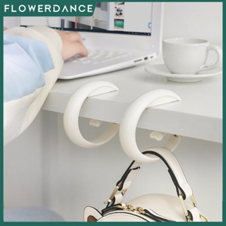 ตะขอโต๊ะด้านข้างของ Traceless แขวนกระเป๋านักเรียนเป็นที่ถอดออกได้แบบพกพากระเป๋าตะขอสำหรับตารางอเนกประสงค์พลาสติกแหวนตะขอ Flowerdance