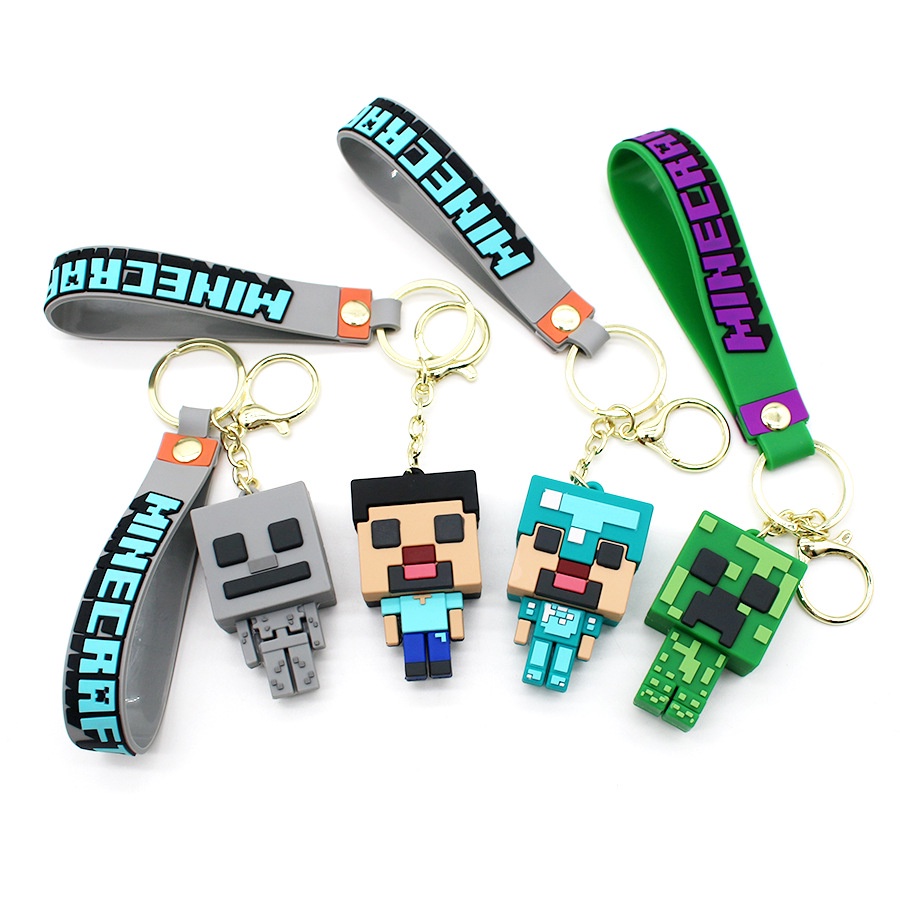 พวงกุญแจ-pvc-จี้รูป-minecraft-my-world-น่ารัก-สําหรับแขวนกระเป๋า