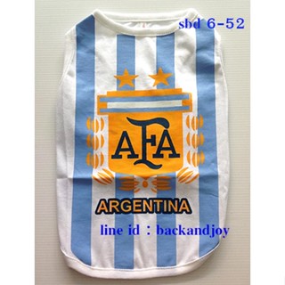 เสื้อผ้าสุนัข แมว เสื้อทีม Argentina Size 4 , 6