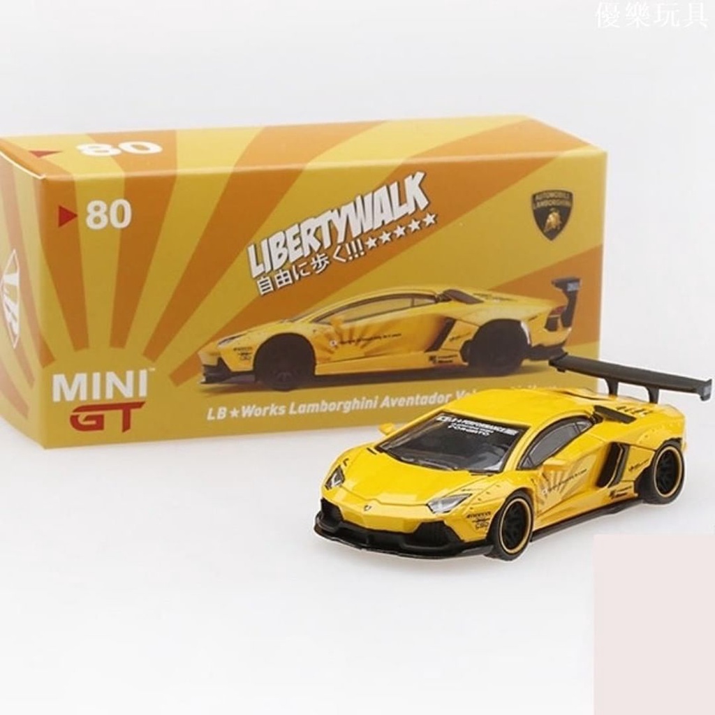 mini-gt-no-80-libertywalk-lb-works-lamborghini-aventador-vocano-yellow