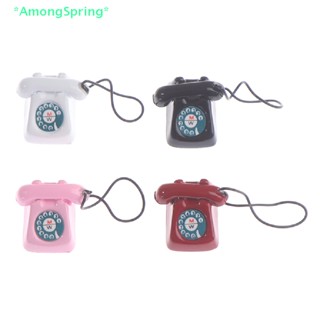 AmongSpring&gt; Dollhouse Decoration Retro Phone For Doll Use Miniature Telephone Kids Toys new