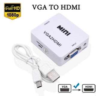 Mini HD HDMI to VGA Video Converter แปลงเสียง 3.5 มม.HDMI VGA Converter Conversor สำหรับ PC TO TV HD คอมพิวเตอร์ทีวี