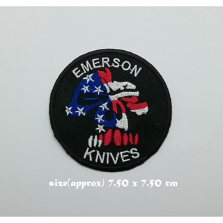 Emerson Knives Gun ตัวรีดติดเสื้อ แจ๊คเก็ต อาร์ม  ยีนส์ Hipster Embroidered Iron on Patch  DIY