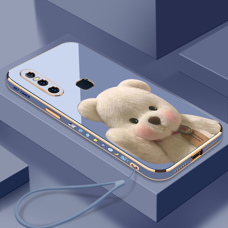 เคสโทรศัพท์มือถือ-ขอบตรง-ลายหมี-lina-สําหรับ-vivo-y17-y15-y12-y12i-y11-2019-y19-y73s