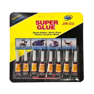 8 หลอด🔥กาวร้อน กาวติดป้าย พลาสติก ยาง โลหะ  เซรามิก ไม้ หนัง หินต่างๆ Super Glue 3g. กาวตราช้าง