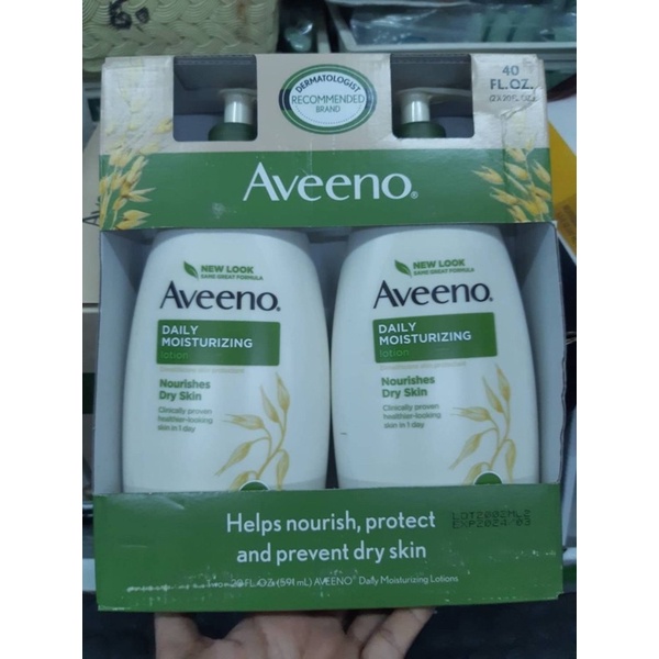 อาวีโน่-โลชั่นทาผิว-อาวีโน่-เดลี่-มอยส์เจอร์ไรซิ่งถ-มล-x-2-aveeno-daily-moisturizing-lotion-591-ml-x-2