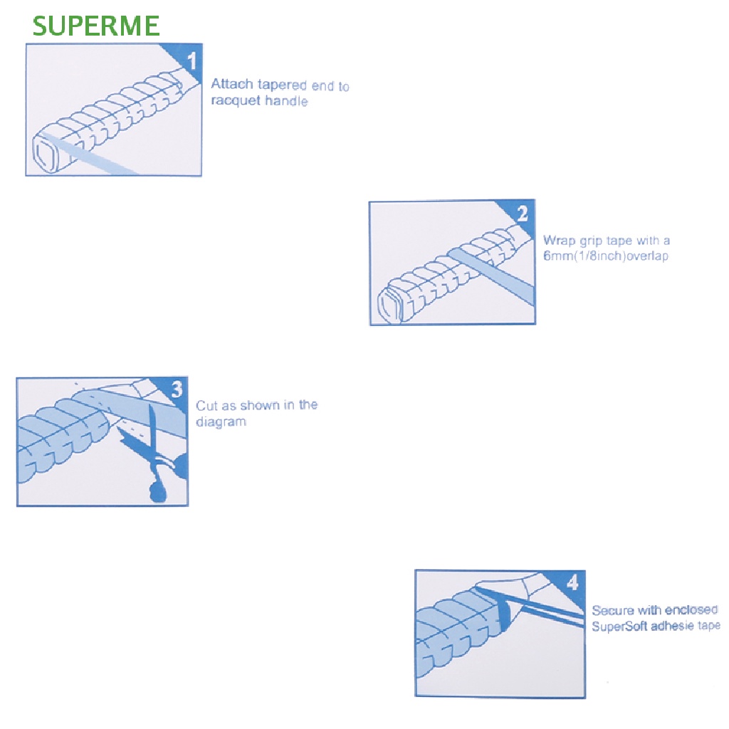 superme-เทปพันด้ามจับไม้เทนนิส-ไม้แบดมินตัน-กันลื่น-ดูดซับเหงื่อ-สําหรับคันเบ็ดตกปลา