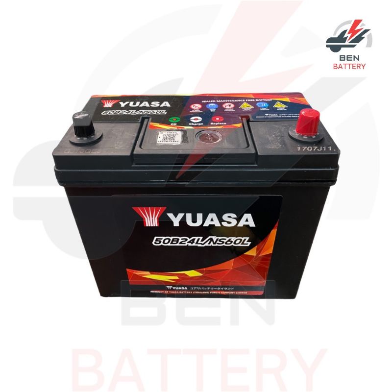 แบตเตอรี่-ยี่ห้อyuasa-50b24l-ns60l-12v-45ah-แบตเตอรี่แห้งรถยนต์-ซีวิค-วีออส-อัลติส-ยาริส-มาสด้า2-สวิฟท์