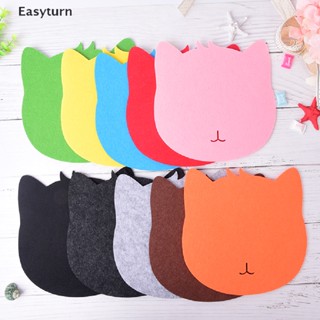 Easyturn แผ่นรองเมาส์ ผ้าสักหลาด รูปแมว กันฝุ่น สําหรับคอมพิวเตอร์ แล็ปท็อป พีซี ET