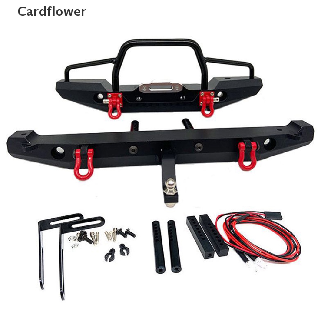 lt-cardflower-gt-metal-front-bumper-rear-bumper-with-led-light-for-1-10-rc-crawler-car-on-sale