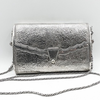 สอบถามสต๊อคก่อนสั่งซื้อ❗กระเป๋าตอกลายฆ้อนทุบ เงินแท้ 92.5% : Shiny 925 Sterling Silver Hammered Shoulder Bag [WSPP0031W]