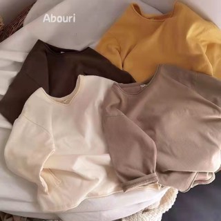 Bobora เสื้อยืดแขนยาว ผ้าฝ้าย ทรงหลวม เป็นมิตรกับผิว สไตล์เกาหลี สําหรับเด็กผู้ชาย และผู้หญิง