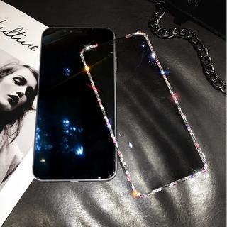 Luxury Glitter Bling Crystal Diamond Cut Border Glass Screen Protector Cases Compatible For iPhone 14 13 12 Mini 11 Pro Max XS Max XR X