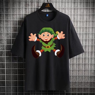 Hugs Christmas dwarf Graphic Printed t-shirt  oversized tshirt for men women vintage clothes Streetwear tops clot xmas