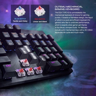 ภาพขนาดย่อของภาพหน้าปกสินค้าEGA คีย์บอร์ดเกมมิ่ง Type K3 MECHANICAL Switch 2 สี Black/White มีให้เลือก 2 Switch Blue/Red จากร้าน gms_corporation บน Shopee ภาพที่ 3