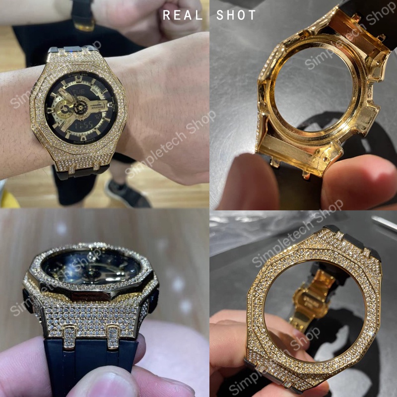สําหรับ Casioak การปรับเปลี่ยนชุดเพชร Bezel กรอบสําหรับ Casio GA 100 ...