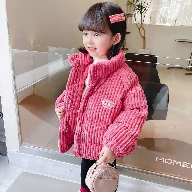 เสื้อแจ็คเก็ตดาวน์เด็กผู้หญิงฤดูใบไม้ร่วงและฤดูหนาวใหม่สไตล์ตะวันตกเสื้อโค้ทหนาสไตล์เกาหลี