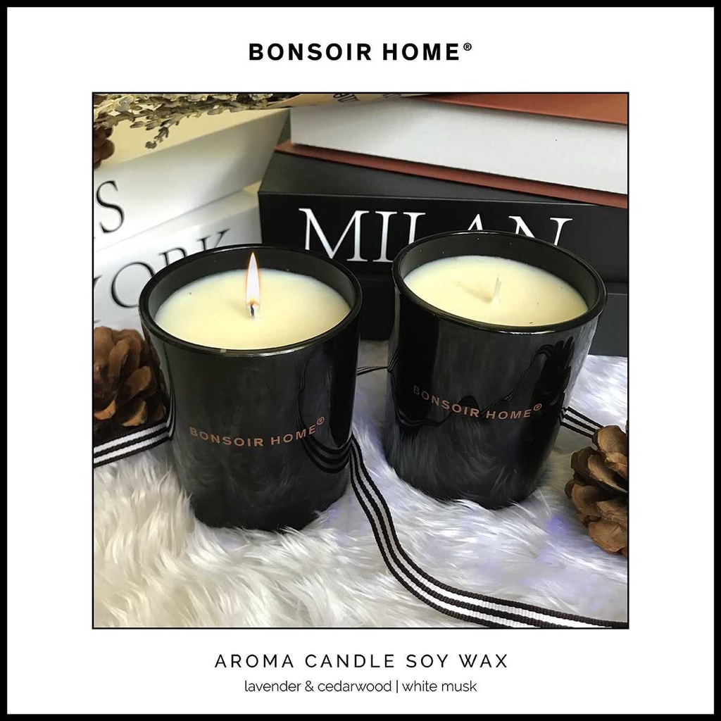 พร้อมส้ง-bonsoir-home-soywax-candle-size-300-gm-เทียนหอม-ไขถั่วเหลือง