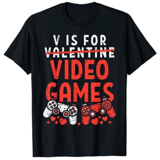 เสื้อคู่วินเทจ V สําหรับวิดีโอเกมตลกวันวาเลนไทน์ Gamer ผู้ชายของขวัญเสื้อยืด