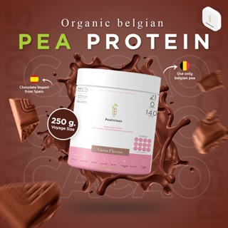 สินค้า Pealicious Organic Belgian Pea protein for vegan & keto โปรตีนพืช โปรตีนถั่วลันเตาออแกนิค ทดแทนมื้ออาหาร รส Choco 252g