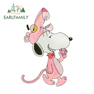 Earlfamily สติกเกอร์กราฟฟิก Snoopy กันรอยขีดข่วน ขนาด 13 ซม. x 8.4 ซม. สําหรับติดตกแต่งหมวกกันน็อครถจักรยานยนต์ ยานพาหนะ