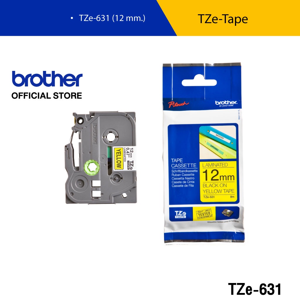 brother-label-tape-tze-12-mm-เทปพิมพ์อักษร-ขนาด-12-มม-แบบเคลือบพลาสติก