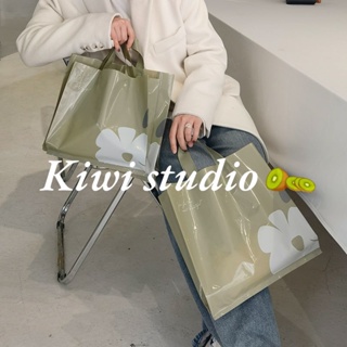 KiwiStudio (แพค50ใบ ) ถุงใส่ของขวัญ ถุงขยายข้าง Camelliaกระเป๋าพลาสติกง่ายๆ（075）