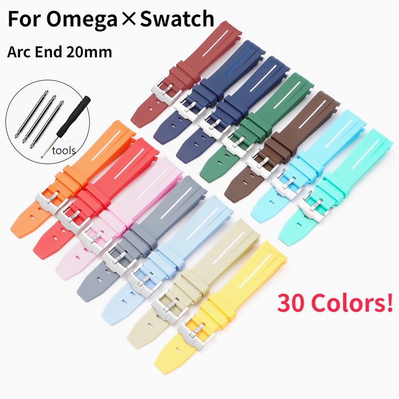 สายนาฬิกาข้อมือยาง-tpu-ทรงโค้ง-20-มม-สําหรับ-omega-swatch-co-brand-forbioceramic-moon-swatch