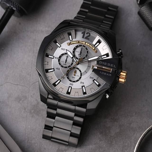 แท้-พร้อมส่ง-diesel-dz4479-mens-mega-chief-chronograph-black-stainless-steel-watch