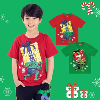 Marvel Boy Marvel Hulk T-shirt - เสื้อยืดเด็กมาร์เวล ลาย เดอะฮัค  สินค้าลิขสิทธ์แท้100% characters studio