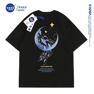 2023 เสื้อยืดแขนสั้น ผ้าฝ้ายแท้ ทรงหลวม ลาย NASA แฟชั่นฤดูร้อน สําหรับผู้ชาย และผู้หญิง_59