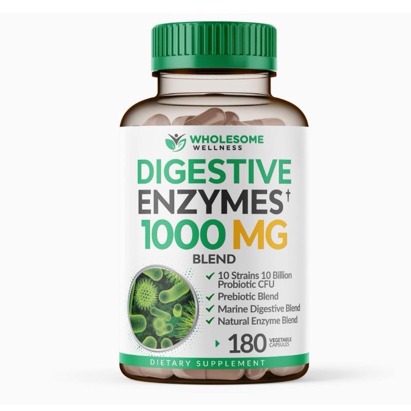 Digestive Enzymes 1000MG Plus Prebiotics & Probiotics Supplement, 180