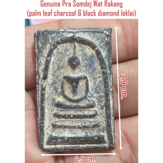 RARE PENDANT, most beautiful and magic power, Phra Somdej wat Rakang, (black diamond leklai), guarantee genuine amulet