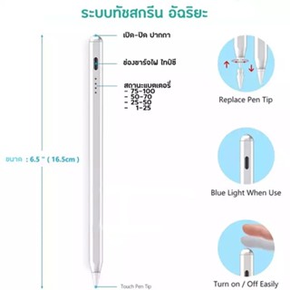 ปากกาใช้งานสำหรับไอแพด วางมือบนจอ+แรเงาได้ รุ่น PEN ปากกาสไตลัส Stylus Pen ใช้ได้ ใช้งานง่าย