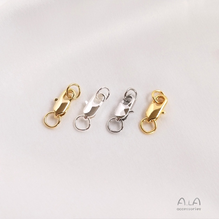 หัวเข็มขัดก้ามปู-เงินแท้-14k-18k-สีทอง-เครื่องประดับ-สไตล์เกาหลี-diy