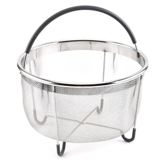 Stainless Steel Vegetable Basket Silicone Handle Portable Steamer Drain Basket Multifunctional Rice Cooker Rice Steamer