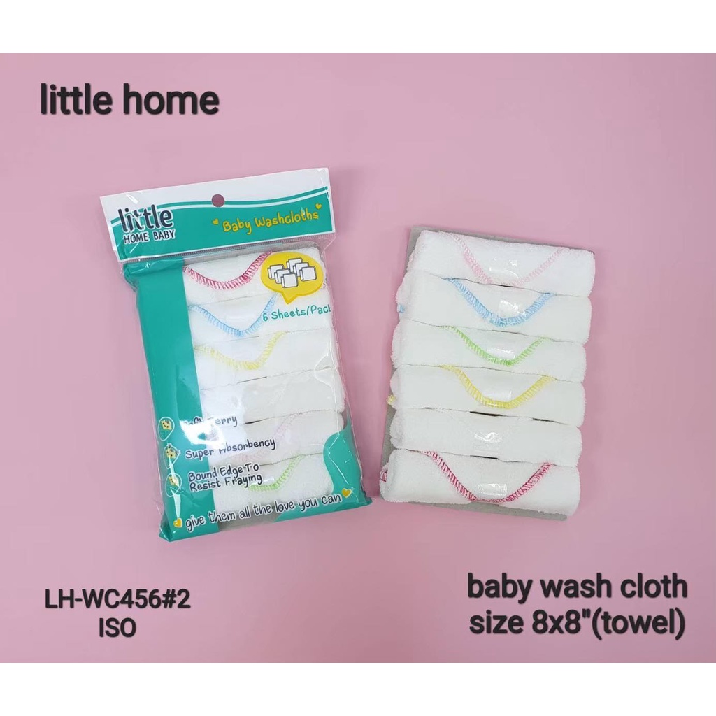 little-home-baby-ผ้าเช็ดหน้าเด็ก-ผ้าอเนกประสงค์-ผ้าเช็ดน้ำลาย-ผ้าเช็ดปากเด็ก-เซ็ต-3-6-ชิ้น