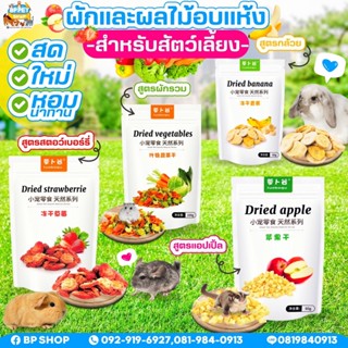 (Bp Pets) ผลไม้อบแห้ง สำหรับกระต่าย แฮมเตอร์ สัตว์ฟันแทะ แอปเปิ้ลอบแห้ง สตรอเบอรี่อบแห้ง ขนมสัตว์เล็ก