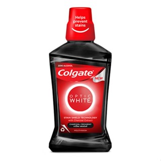 Colgate OPTIC WHITE CHARCOAL FRESHMINT (500 ML.) น้ำยาบ้วนปาก คอลเกต อ๊อพติค ไวท์ ชาร์โคล เฟรชมิ้นท์