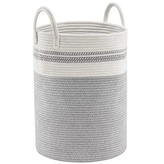 Cotton Rope Basket High Durability Laundry Basket Drain Basket With Handle Bedroom Toy Blanket Storage