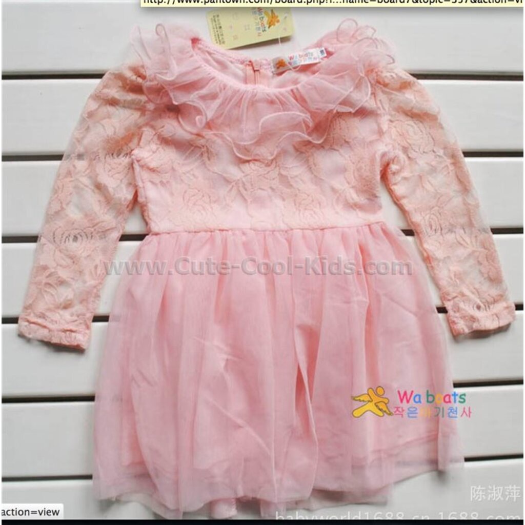 dress-160-ชุดกระโปรงสาวน้อย-แบบเกาหลี-สีชมพู-size-140-7-8y