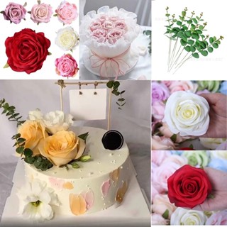 ดอกกุหลาบประดิษฐ์ คุณภาพสูง แฮนด์เมด สําหรับตกแต่งเค้กวาเลนไทน์ DIY
