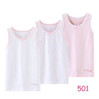 TNG-501 เสื้อกล้าม เสื้อซับใน เสื้อบังทรง เด็ก 8-12 ขวบ แพ็ค 3 ตัว ลายดอกไม้ (มี Size 140-160 ให้เลือก )