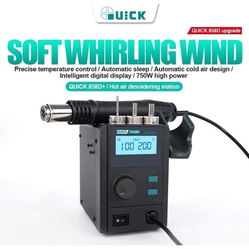 เครื่องเป่าลมร้อน-quick-858d-ของแท้-ลมนิ่ง-อุณหภูมิสม่ำเสมอ-lead-free-hot-air-desoldering-station-quick-858d