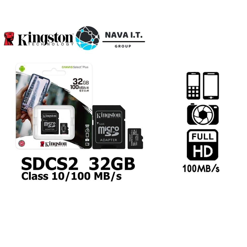 ภาพหน้าปกสินค้า️กรุงเทพฯด่วน1ชั่วโมง ️ KINGSTON SDCS2/32GB ไมโครเอสดีการ์ด CANVAS SELECT PLUS MICROSDHC CLASS 10 100 MB/S READ MEMO... จากร้าน nava.it บน Shopee