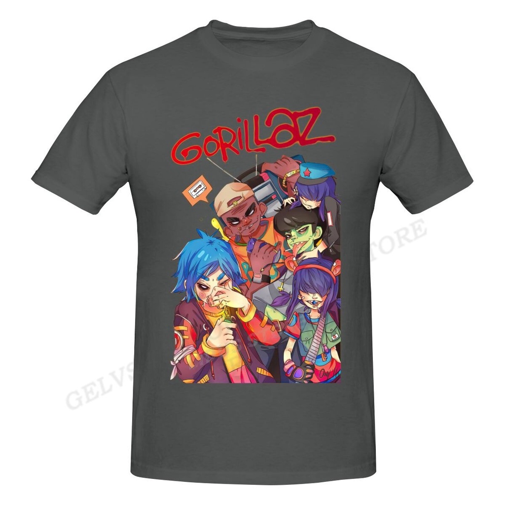 เสื้อยืดลําลอง-ผ้าฝ้าย-แขนสั้น-พิมพ์ลาย-gorillaz-แร็ปเปอร์-วงร็อค-gorillaz-สไตล์ฮิปฮอป-แฟชั่นฤดูร้อน-สําหรับผู้ชาย-และผู