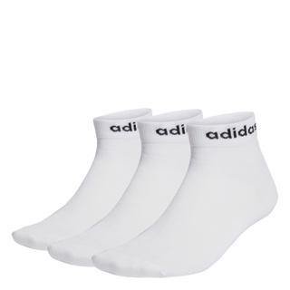 adidas ไลฟ์สไตล์ ถุงเท้าหุ้มข้อ Think Linear (3 คู่) Unisex สีขาว HT3451