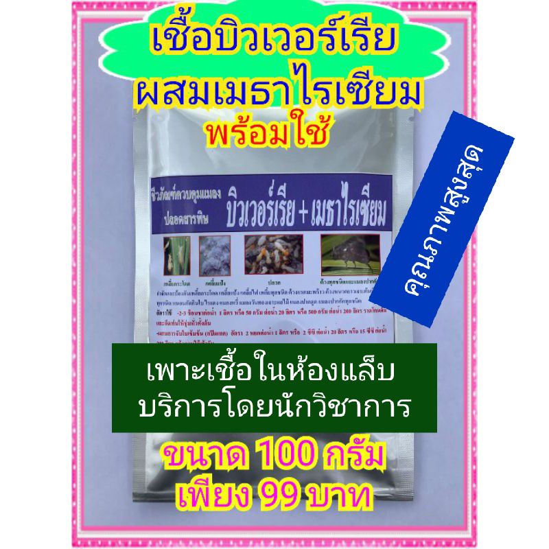 พลังคู่พิฆาต-บีวาเรีย-เมธาไรเซียม-จุลินทรีย์กำจัดเพลี้ยและแมลงทุกชนิด-ขนาดซองละ-100-กรัม